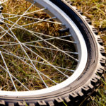 close up of bike tire